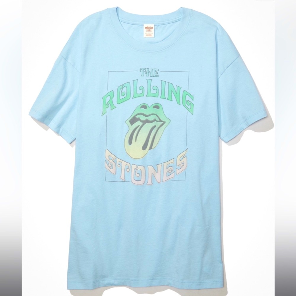 NWT AE ROLLING STONES OVERSIZED Boyfriend Band Tee - Picture 5 of 12